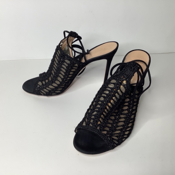 GIANVITO ROSSI Bardot crochet-knit and suede heels - Picture 16 of 16